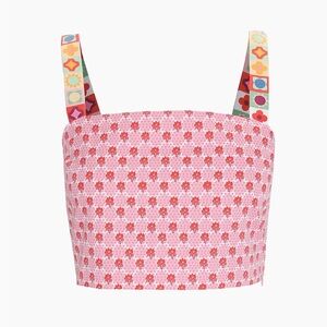 Hill House Home The Clara Crop Top Pink Cala Check Women’s Size XL New w/ tags!